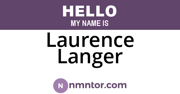 Laurence Langer