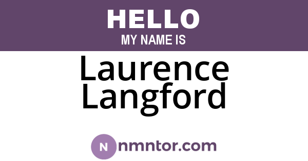 Laurence Langford