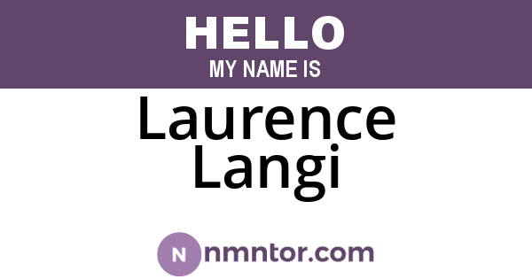 Laurence Langi