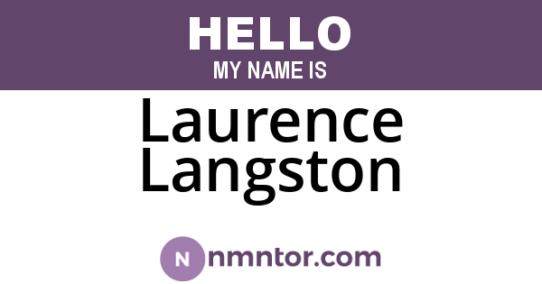 Laurence Langston