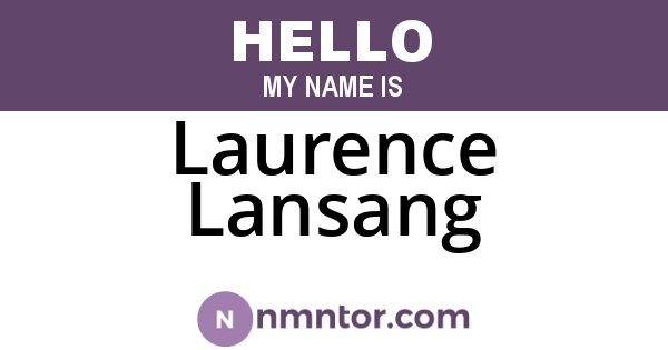 Laurence Lansang