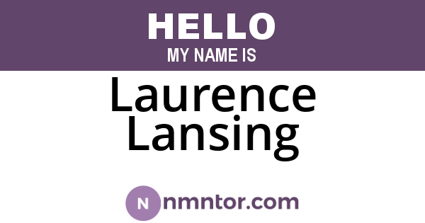 Laurence Lansing