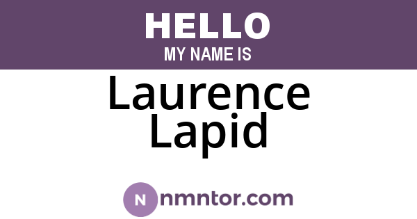 Laurence Lapid
