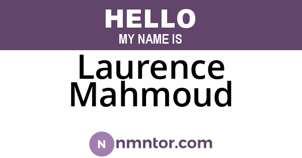 Laurence Mahmoud