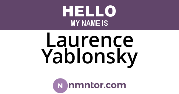 Laurence Yablonsky