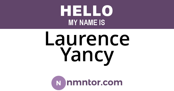 Laurence Yancy