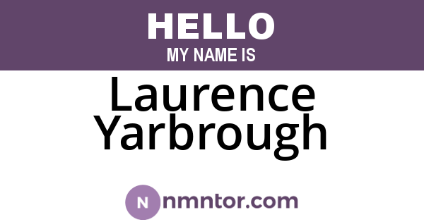 Laurence Yarbrough