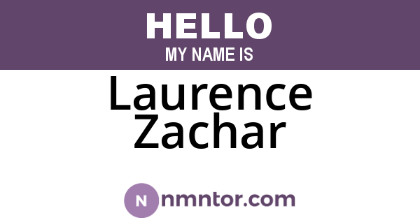 Laurence Zachar