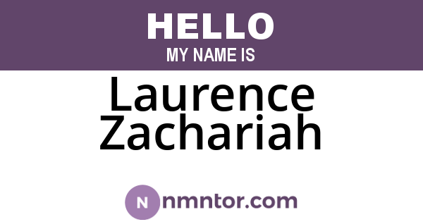 Laurence Zachariah