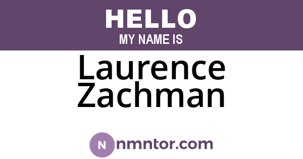 Laurence Zachman