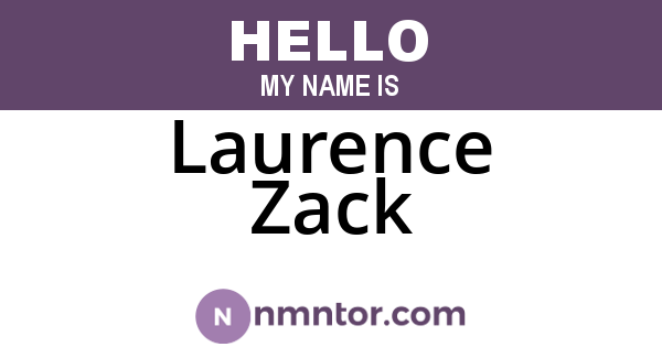 Laurence Zack