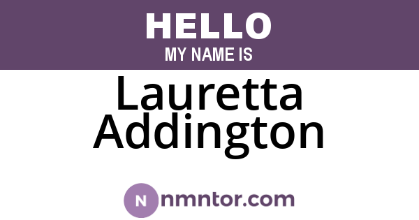 Lauretta Addington