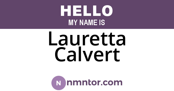 Lauretta Calvert
