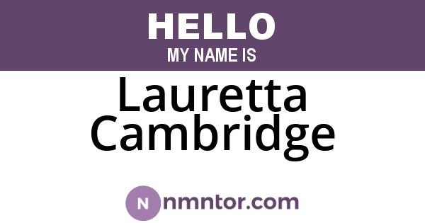 Lauretta Cambridge