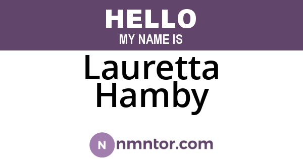 Lauretta Hamby