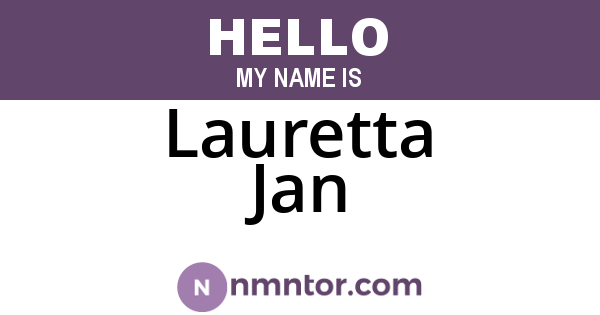 Lauretta Jan