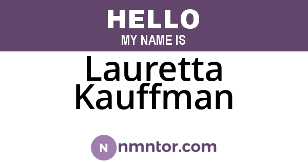 Lauretta Kauffman