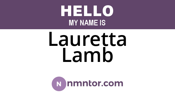 Lauretta Lamb