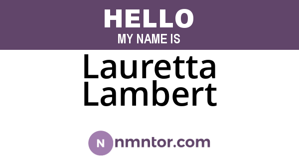 Lauretta Lambert