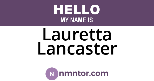 Lauretta Lancaster