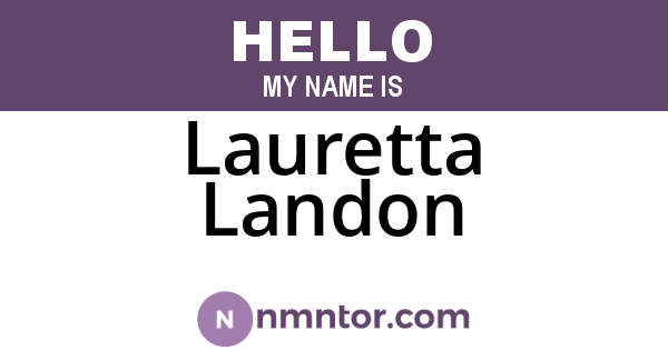 Lauretta Landon