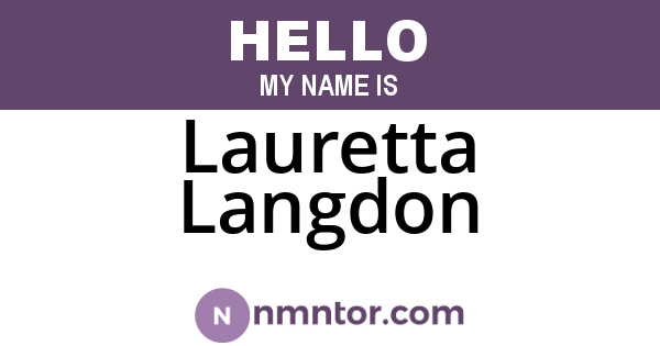 Lauretta Langdon