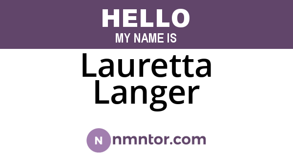 Lauretta Langer