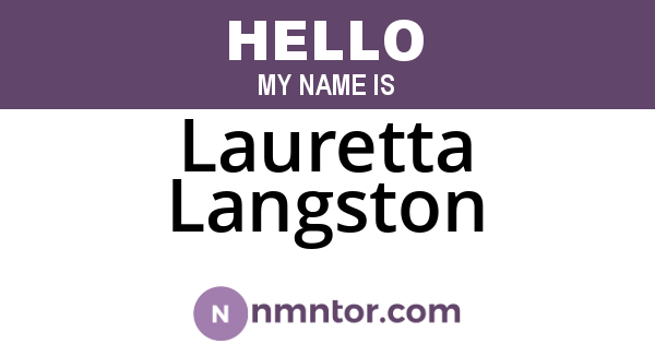 Lauretta Langston