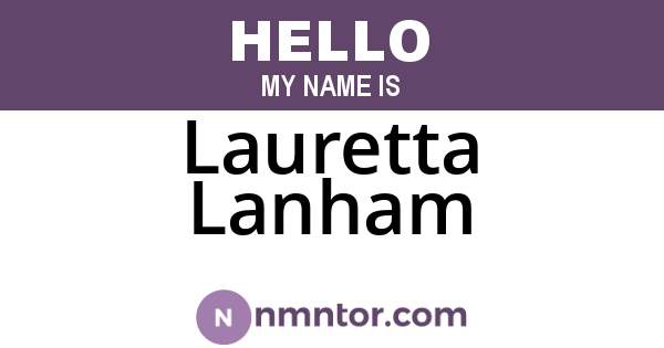 Lauretta Lanham