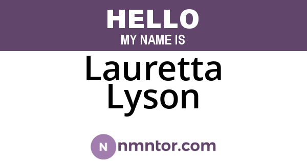 Lauretta Lyson