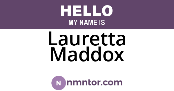 Lauretta Maddox