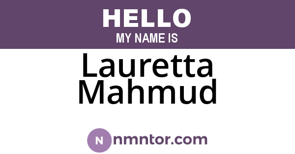 Lauretta Mahmud