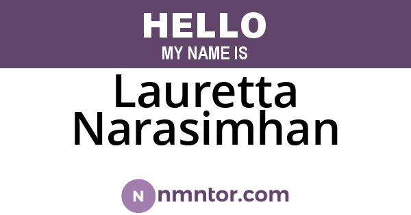 Lauretta Narasimhan