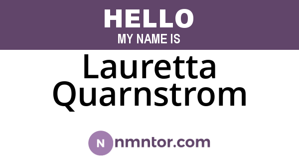 Lauretta Quarnstrom