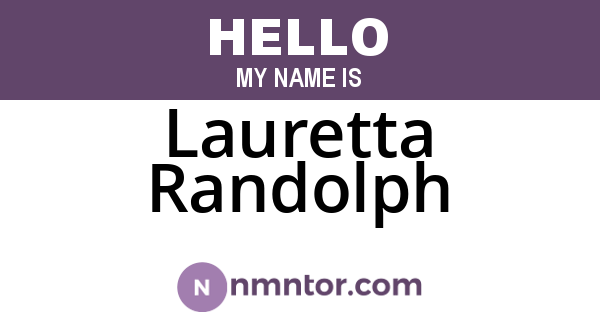 Lauretta Randolph