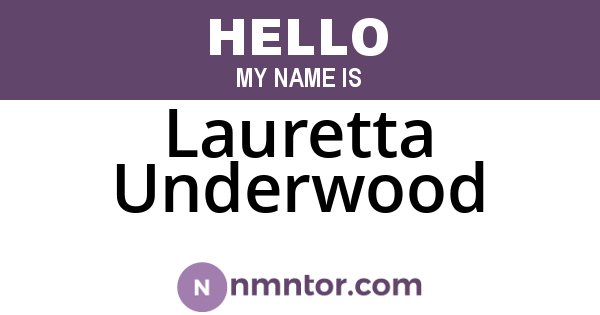 Lauretta Underwood