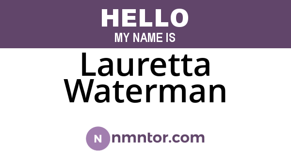 Lauretta Waterman