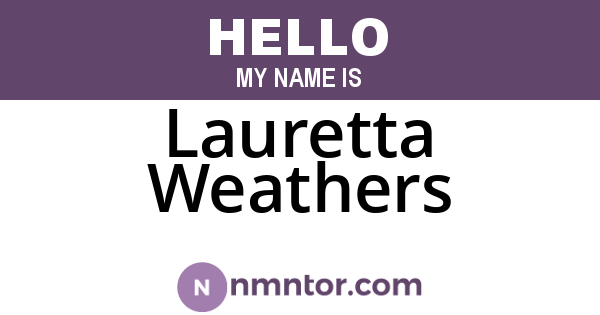 Lauretta Weathers