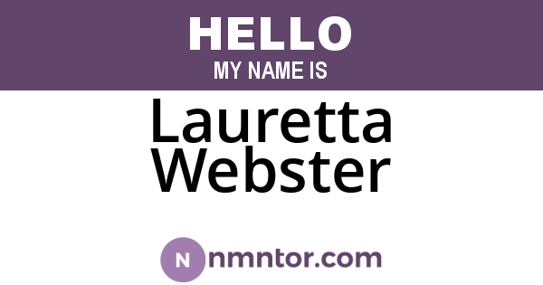Lauretta Webster