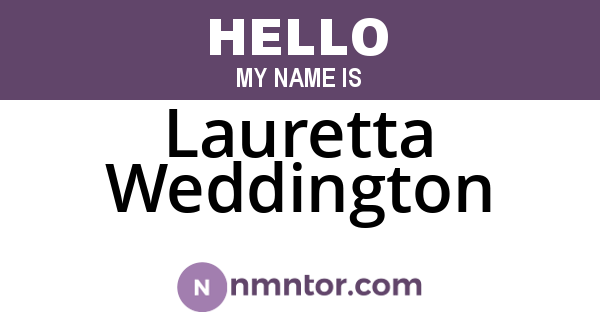 Lauretta Weddington