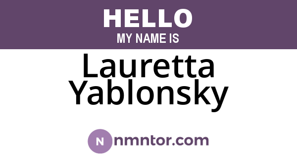 Lauretta Yablonsky