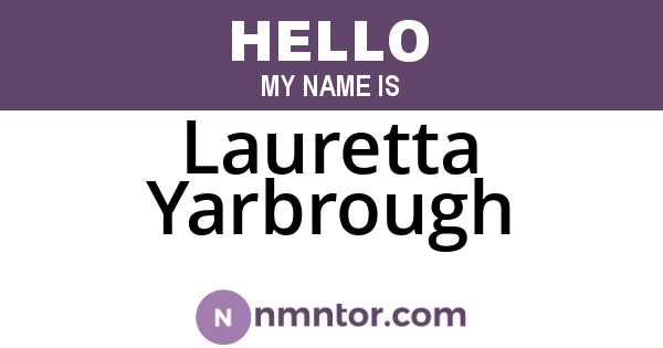 Lauretta Yarbrough
