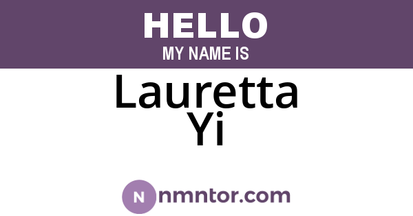 Lauretta Yi