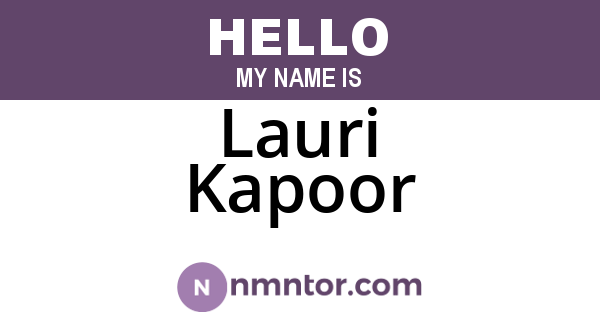 Lauri Kapoor