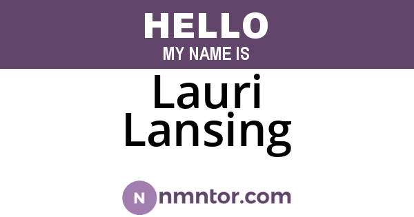 Lauri Lansing
