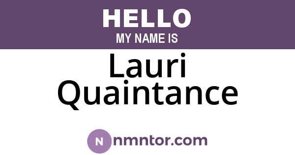 Lauri Quaintance