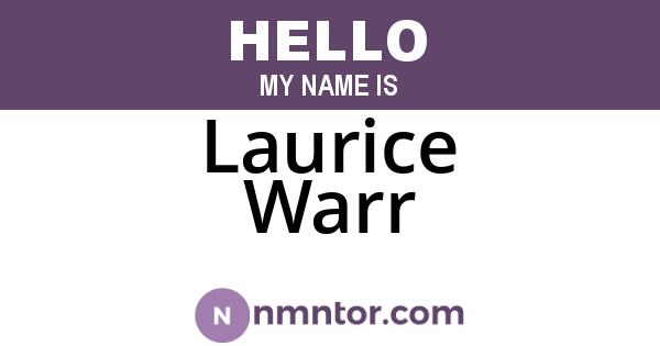 Laurice Warr