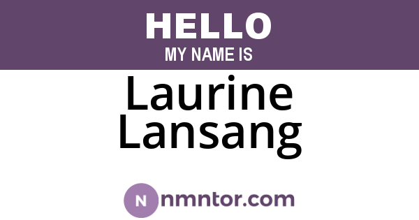 Laurine Lansang