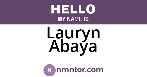 Lauryn Abaya