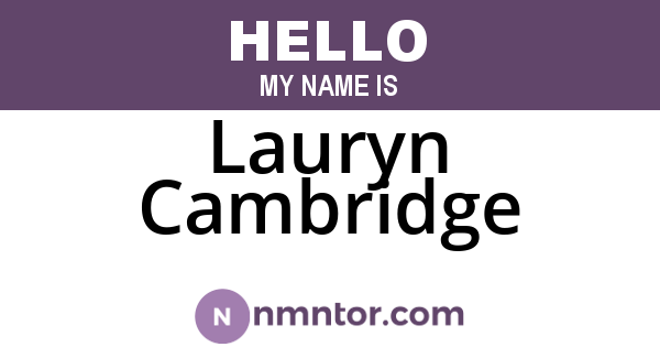 Lauryn Cambridge